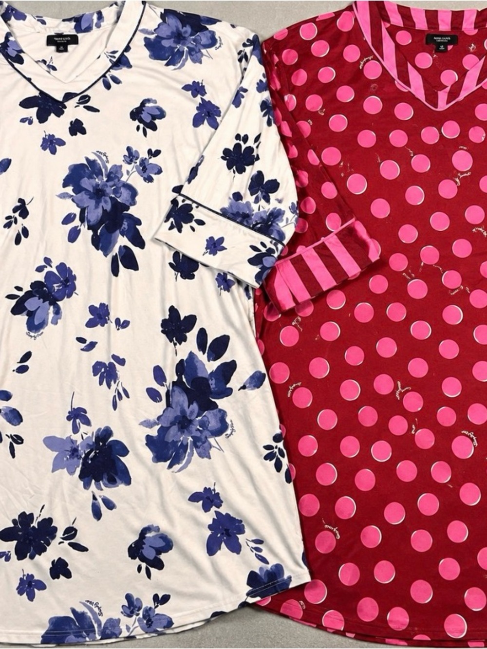 Simply Vera Vera Wang XL Nightgowns Lot of 2 Floral Polka Dot